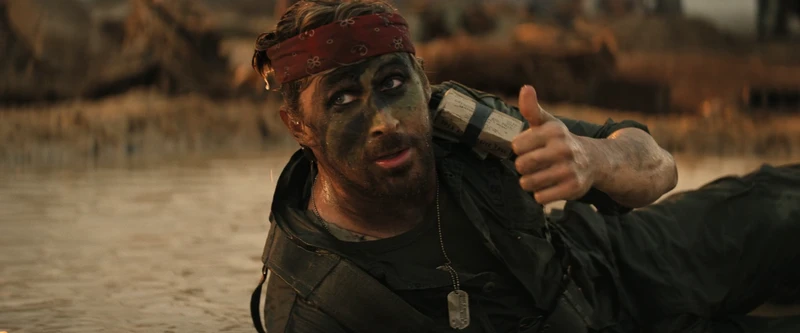 Ryan Gosling gives his film one thumbs up.