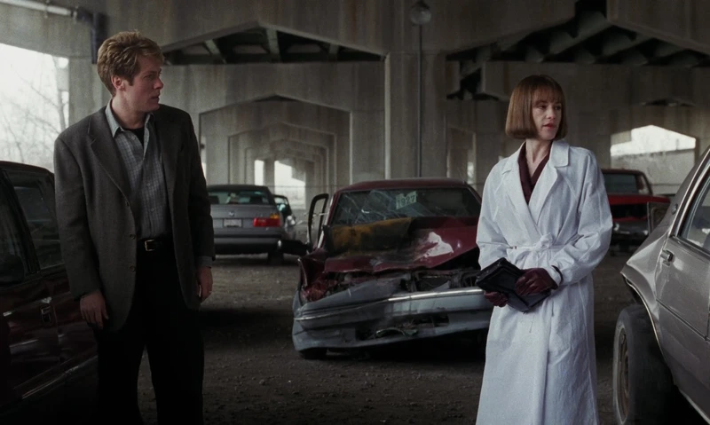 she wears a medical lab coat for style