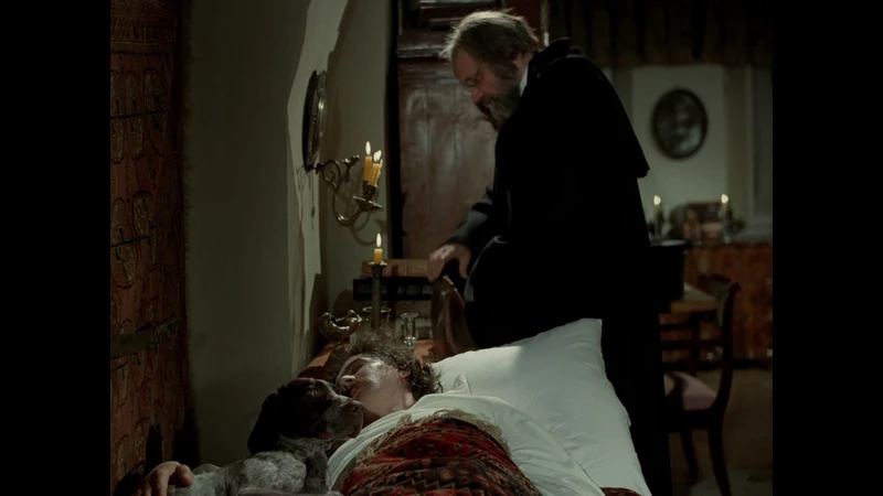 Kacper is petting the dog, despite being unconscious. Kacper is petting the dog, despite being unconscious.