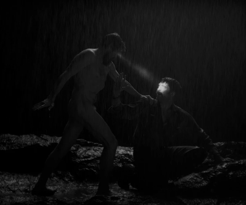 two men and a lighthouse